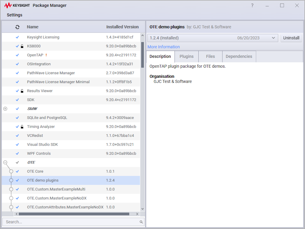 Packet manager for installing and updating packages